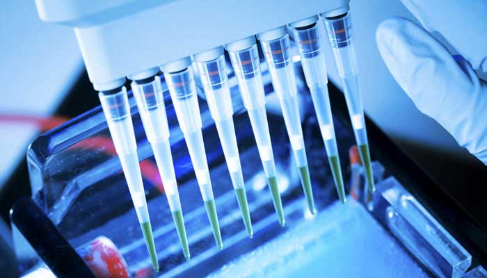 Closeup of research lab equipment